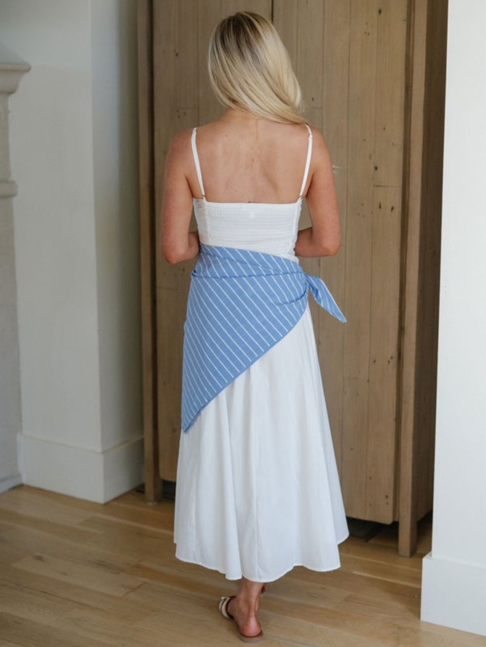 Women’s Blue Stripe Wrap Skirt